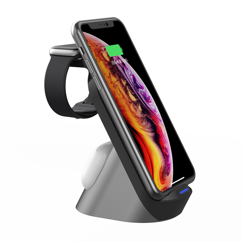 Vertical Design 15w Fast Charging Wireless Charger Stand  For Iwatch6 Iwatch se  airpods and mobile phone